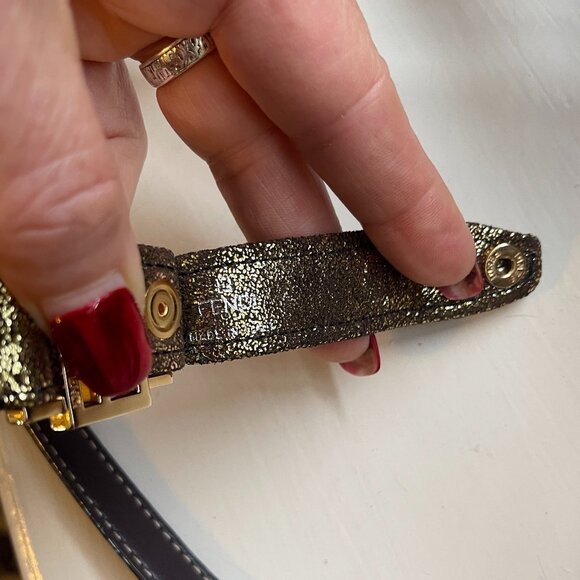 Auth Fendi Gold Metallic Micro Zucchino key charm - Picture 14 of 14